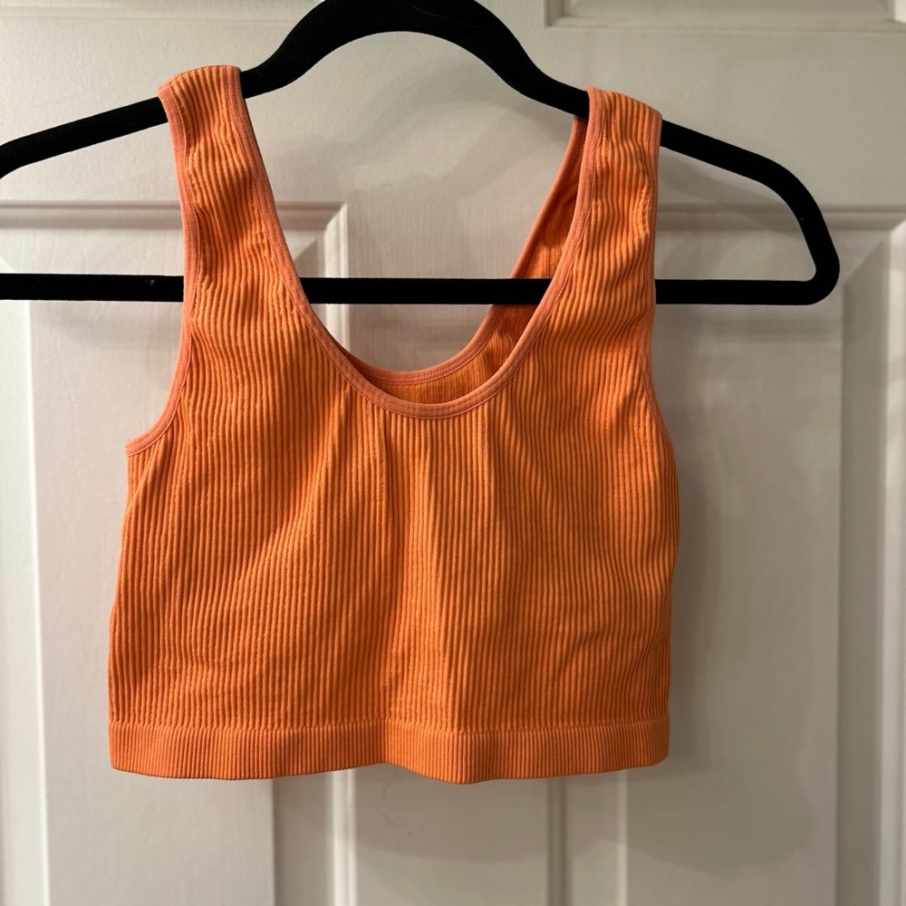 Forever 21 Orange Ribbed Tank Top